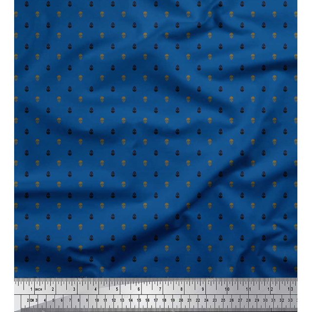 Soimoi Cotton Duck Fabric Skull Shirting Printed Craft Fabric by The Yard 56 Inch Wide