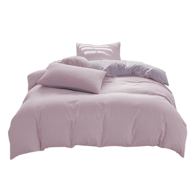 Yhmxh Bedding All-Season Bedding Set - 4-Piece Washable Solid Color Bed Sheet Duvet Cover And Pillowcases Skin-friendly Throw Blanket Machine Washable Microfiber Bed Sheet Set