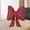 Red#10768, variant on Bowknot Ribbon Headrest Pillow | Linen Decorative Throw Pillow for Sofa & Bed | Breathable Cushion for Home Decor, Living Room, Bedroom | 15.35 x 12.2 Inch