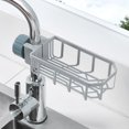 thumbnail image 1 of Oleegame 1PC Shower Soap Dish With Hook Sink Sponge Rack Stand Kitchen Faucet Storage Rack Sponge And Towel Rack Drain Basket Home Kitchen Cleaning Tools Gray, 1 of 4
