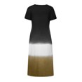 thumbnail image 4 of Fridja Womens Plus Size Daily Tie-dyed Color Block Loose V Neck Short Sleeve Dress, 4 of 7