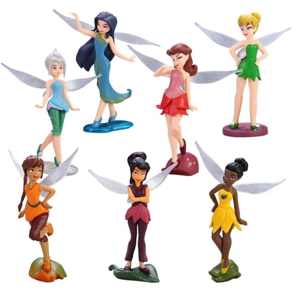 Cute Tinkerbell Flower Girl Miniature Fairies Figurines Pix-ie Fly Wing Family Accessorie for Garden Flower Pot Dollhouse Decoration
