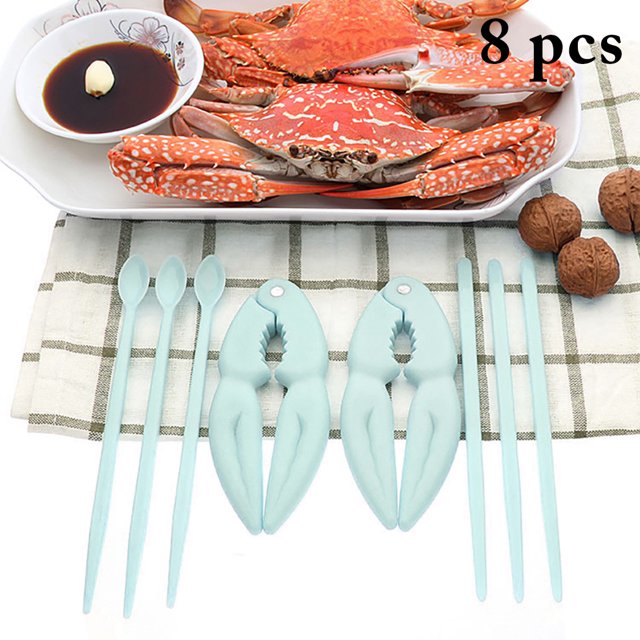 Ensemble d'Outils de Fruits de Mer 8 Pcs en Plastique Antidérapant Polyvalent Craquelin de Fruits de Mer Outil pour Crabe