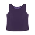 thumbnail image 4 of Oyolan Débardeur en Mousseline Uni pour Femme, Col Rond, Camisole Décontractée Sans Manches, Hauts Habillés, Violet, M, 4 of 5