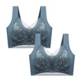 thumbnail image 2 of Timegard 2pc Lace Bras for Women Plus Size Full Coverage Mesh High Support Breathable Comfort Seamless Bra, 2 of 7