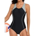 thumbnail image 1 of Charmo One Piece Athletic Racerback Swimsuit Women Slimming Bathing Suits Color Block Training Swimwear for Women, 1 of 6