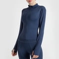 thumbnail image 2 of Timegard Womens Workout Jackets Full Zip Cropped Top Slim Athletic Running Jackets with Thumb Holes, 2 of 3