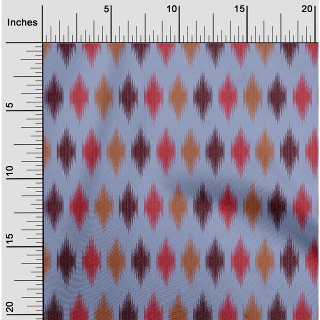 oneOone Polyester Lycra Fabric Argyle Ikat Print Sewing Fabric BTY 56 Inch Wide