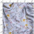 thumbnail image 2 of Soimoi Blue Modal Satin Fabric Leaf Floral Decor Fabric Printed Yard 42 Inch Wide, 2 of 6