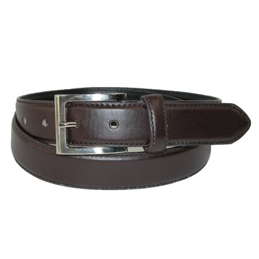 CTM® Ceinture Habillée de Base en Cuir 1 1/8 Pouce avec Boucle Argentée (Hommes)