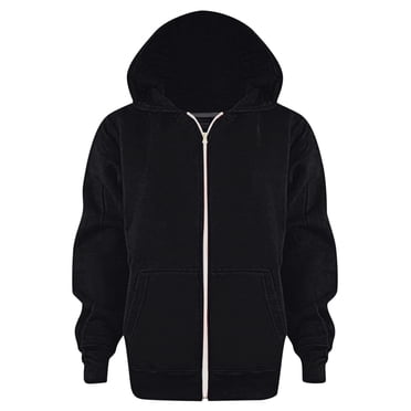 Splozh Toddler Girl Hoodie Sweatshirt Boys Girls Zipper Sweatshirt Youth Solid Hoodies Soft Full Zip Hooded Sweatshirts for Teens Kids Unisex Black,4-5 Years