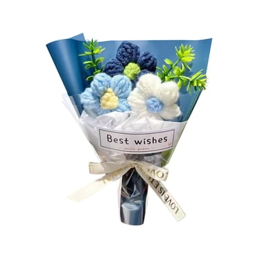 DJN Maison et Jardin Bouquet de Fleurs en Laine Tricotée : un au Charme Frais