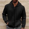 thumbnail image 1 of LOVZFMLL Jackets for Men's Solid Color Hooded Cardigan Loose Casual Sports Zipper Sweatshirt Jacket, 1 of 9
