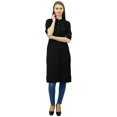 thumbnail image 4 of Phagun Kurti Tunique Unie en Coton Col Mandarin Kurta Blouse Ethnique Décontractée, 4 of 8