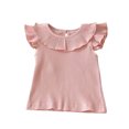 thumbnail image 1 of Posijego Baby Toddler Girls Ruffle Tank Tops Keyhole Back Ribbed Knit Vest Blouses Baby Girls Tank Tees, 1 of 6