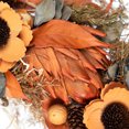 thumbnail image 2 of Northlight Shaved Wood Sunflowers and Wheat Small Artificial Fall Harvest Wreath - 12" - Unlit, 2 of 6
