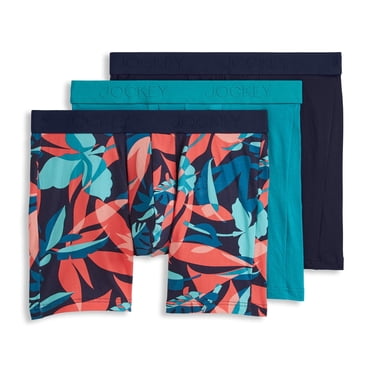 Jockey Boxeur-Brief Extensible en Coton pour Hommes avec Pochette Anti-Frottement de 6 Po - Lot de 3