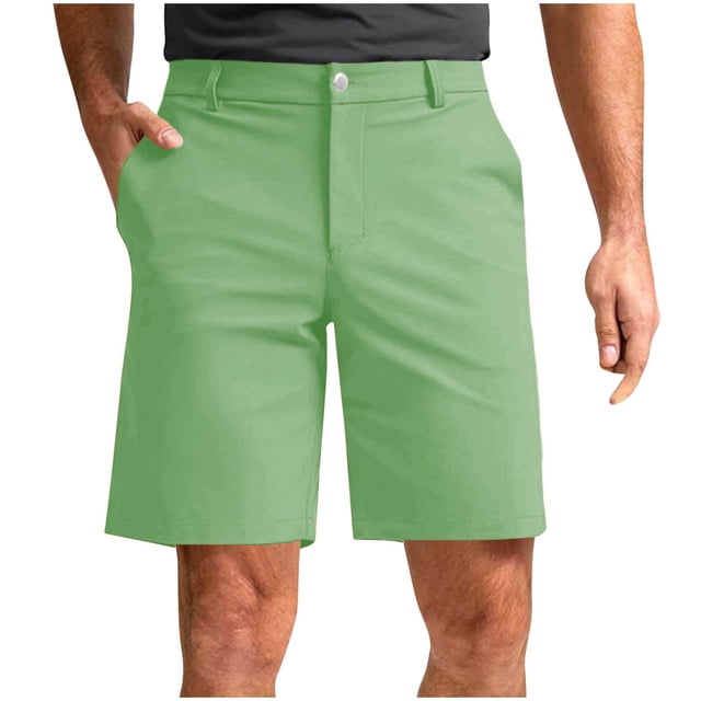 FRSASU Men's Golf Shorts Dress Casual Work Flat Front Lightweight Quick Dry Hybrid Short with Pockets Green