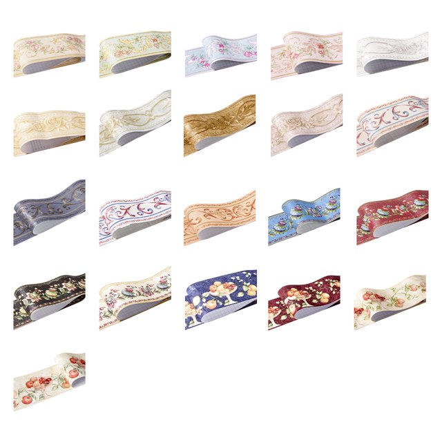 VONKY PVC Border Wall Corner Stick Durable And Waterproof Surface With Exquisite Workmanship Wallpaper For Living Room Decor brown peony 1Set