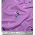 thumbnail image 1 of Soimoi Japan Crepe Satin Fabric Dragonfly & Texture Printed Fabric 1 Yard 42 Inch Wide, 1 of 3