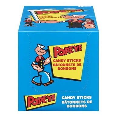 Regal Popeye Candy Sticks, Iconic Retro White Sugar Crunch, 48-Count Professional Bulk Case (16 g Individual Boxes)