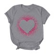 thumbnail image 4 of CHUANK Économies Vêtements Blouse Mignonne pour Femmes T-Shirts Graphiques Cœur d'Été à Manches Courtes Loisirs Col Rond pour Adolescentes Vert Armée, 4 of 5