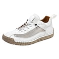 thumbnail image 2 of Commforr Espadrilles de Mode pour Femmes, Chaussures de Marche pour Femmes, Espadrilles à Enfiler pour Femmes, Espadrilles Décontractées en Maille pour Femmes Rétro Respirantes Chaussures de Marche Légères Espadrilles de Tennis Classiques, Blanc, 9, 2 of 8