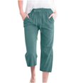 thumbnail image 1 of Women Fashion High Waisted Wide Leg Pants Drawstring Elastic Trousers Comfy Straight Leg Long Pants With Pockets, 1 of 5