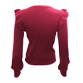 thumbnail image 4 of MESSUEN Chandail à Col Rond pour Femmes Hauts à Volants pour Femmes Chandails à Enfiler Chemisiers d'Été pour Femmes T-Shirts Basiques pour Femmes Chemisiers pour Dames Chemisiers Vin m, 4 of 5