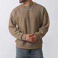 thumbnail image 4 of LOVZFMLL Vestes pour Hommes Décontractées Sport Manches Longues Couleur Unie Col Ras du Cou Chandail Chandail Base, 4 of 6