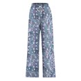 thumbnail image 5 of Pants for Women, Womens Fashionable Striped Printed Drawstring Wide Leg Pants, 5 of 5