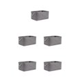 thumbnail image 1 of relayinert Contenant de Rangement pour l'Organisation et Poignée en Corde Robuste Boîte de Rangement Pliable Gris (31*21*13) 5Ensemble, 1 of 6