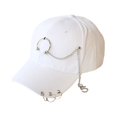 thumbnail image 1 of mmirethe Classic Baseball Hat With Ring Decor Adding Touch Of Style To Outfits Casual Ring White 2Set, 1 of 6