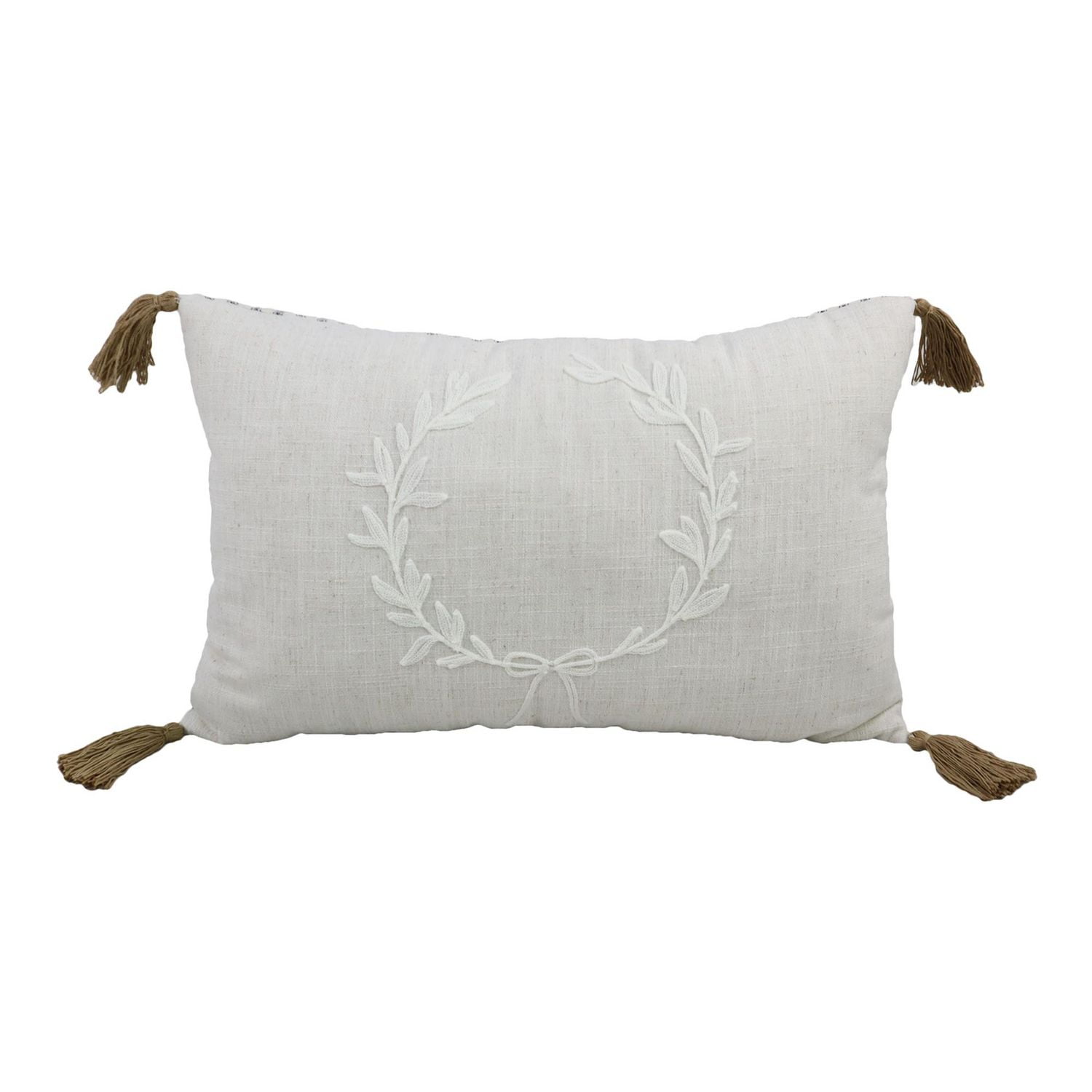 FRAÎCHE Holiday Wreath Cushion, 20x13-in
