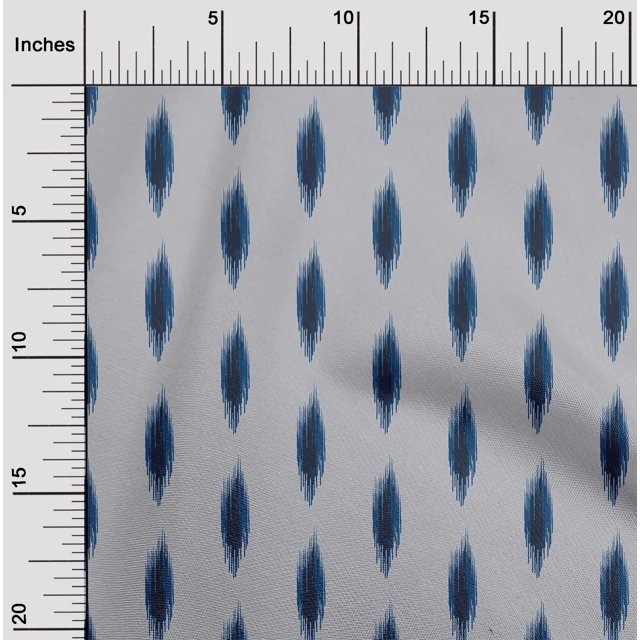 oneOone Cotton Poplin Fabric Abstract Ikat Print Fabric By The Yard 56 Inch Wide