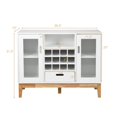 thumbnail image 3 of Giantex  White Sideboard Buffet Storage Cabinet, Wood Accent Console Table w/Removable Wine Rack, Glass Doors, 3 of 6
