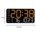 thumbnail image 3 of Grandes Horloges Murales Numériques Semaine Date Affichage de la Température Commande Vocale Tables LED Réveil 12/24 H Luminosité Réglable Horloge, 3 of 8