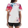 thumbnail image 4 of WZXFASHION Hauts d'Été pour Femmes 2025 Col Rond Manches Courtes T-Shirts Blouses Décontractées T-Shirts Imprimés Mignons Amples Tenues Tendance Offres du Jour Liquidation T-shirt à Manches Courtes pour Femme, 4 of 6