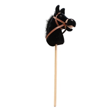 Xuanheng Stick Horse Bâton d'Équitation Amusant et Robuste pour Garçons Filles Enfants de 3 Ans et Plus Noir Sans Rouleau