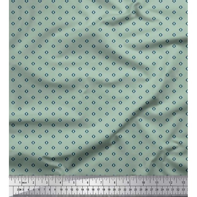Soimoi Rayon Fabric Geometric Small Decor Fabric Printed Yard 42 Inch Wide