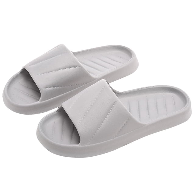 Mens and Womens Home Slippers Simplicity Solid Color Quick Drying Soft Sole Comfortable Non-Slip Indoor and Outdoor EVA Slippers Gray-07