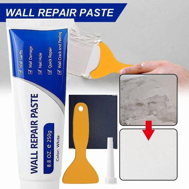 Wall Mending Agent, Multi-functional Paste, Adhesive Repair, Surface Fixing, for Home, Drying Compound, Interior Restoration, Crack Filling, Plaster Repair, DIY Tool Kit Hzhnb | Plastic, Color