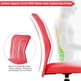 thumbnail image 3 of NiamVelo Armless Mesh Office Chair Adjustable Ergonomic Desk Chair with Casters, Mid Back Swivel Rolling Executive Task Chair for Home Office, Red, 3 of 7