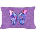 thumbnail image 1 of 12 x 16 In. Butterfly on Purple Indoor & Outdoor Fabric Decorative Pillow, 1 of 1
