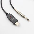 thumbnail image 3 of funtasica 9.8ft Guitar Bass 6.5mm Jack To USB Link Connection Instrument Cable Adapter, 3 of 7