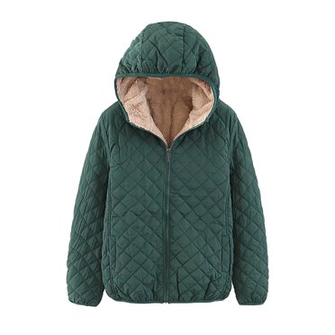 Aboser Manteau Matelassé pour Femmes avec Capuche, Chaud, Doublé en Molleton Peluche, Manteau Matelassé à Losanges, Vestes Amples à Fermeture Éclair, Manteau d'Extérieur Uni à Capuche