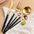 thumbnail image 3 of Silverware Set,48-Piece Stainless Steel Flatware Service for 12, Kitchen Accessories Utensils Tableware Cutlery Set,Dishwasher Safe, Glod, 3 of 7