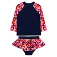 thumbnail image 1 of MIASHUI Girls Swimsuits 2 Piece Rash Guard Sets Long Sleeve Bathing Suits Beachwear,Dark Blue,2-3 Years, 1 of 7
