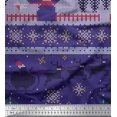thumbnail image 1 of Soimoi Poly Georgette Fabric Cross Stitch Christmas Print Sewing Fabric Yard 52 Inch Wide, 1 of 3