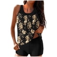 thumbnail image 2 of UPPADA Two Piece Tankini Swimsuits for Women High Waisted 2 Piece Bathing Suits Floral Print Tankini Set Tummy Control Modest Swimwear for Holiday Bathing Suits with Shorts Multicolor,M, 2 of 6